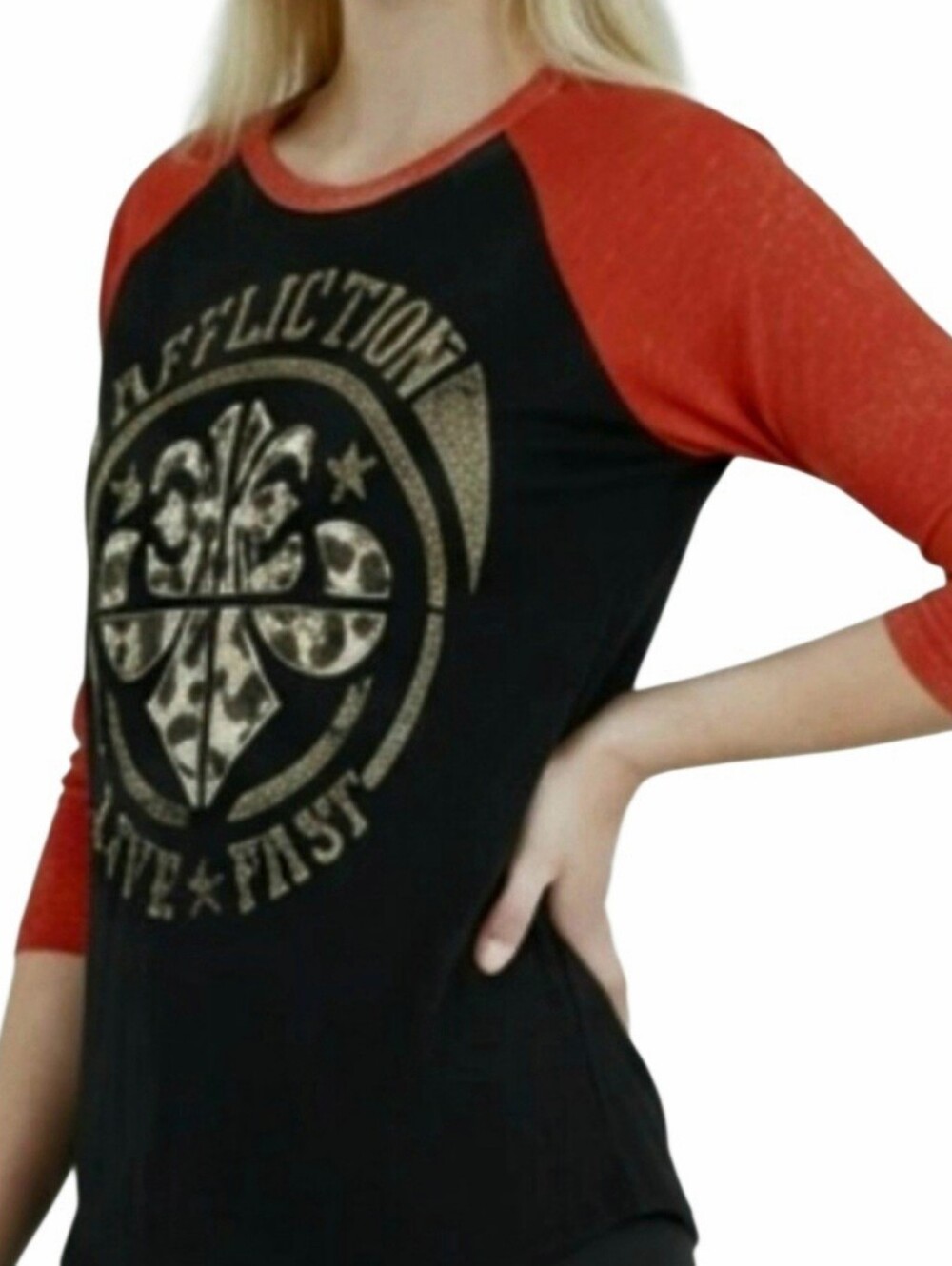 Vintage Y2K Affliction Live Fast Burnout Shirt